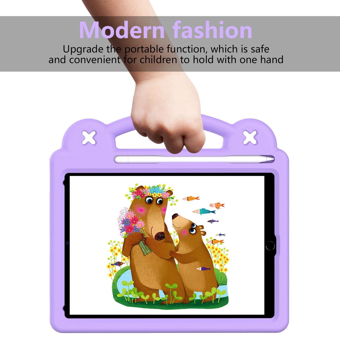 For iPad Air 2 / Air (2013)  /  9.7-inch (2017) / (2018) Anti-Scratch EVA Case Protective Tablet Cover Portable Case with Kickstand