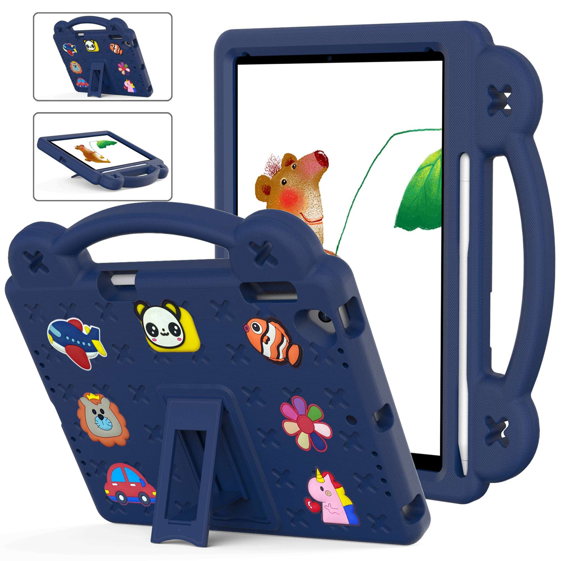 For iPad Air 2 / Air (2013)  /  9.7-inch (2017) / (2018) Anti-Scratch EVA Case Protective Tablet Cover Portable Case with Kickstand