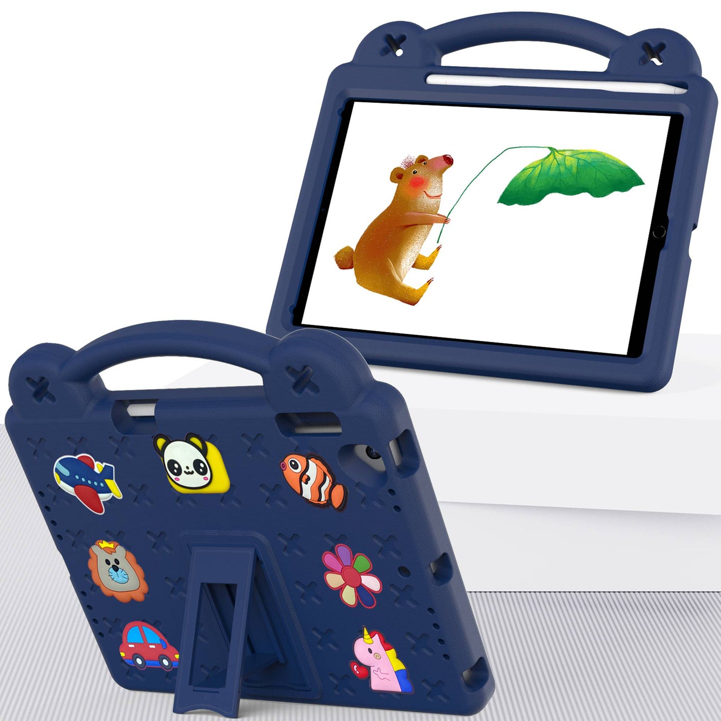 For iPad Air 2 / Air (2013)  /  9.7-inch (2017) / (2018) Anti-Scratch EVA Case Protective Tablet Cover Portable Case with Kickstand