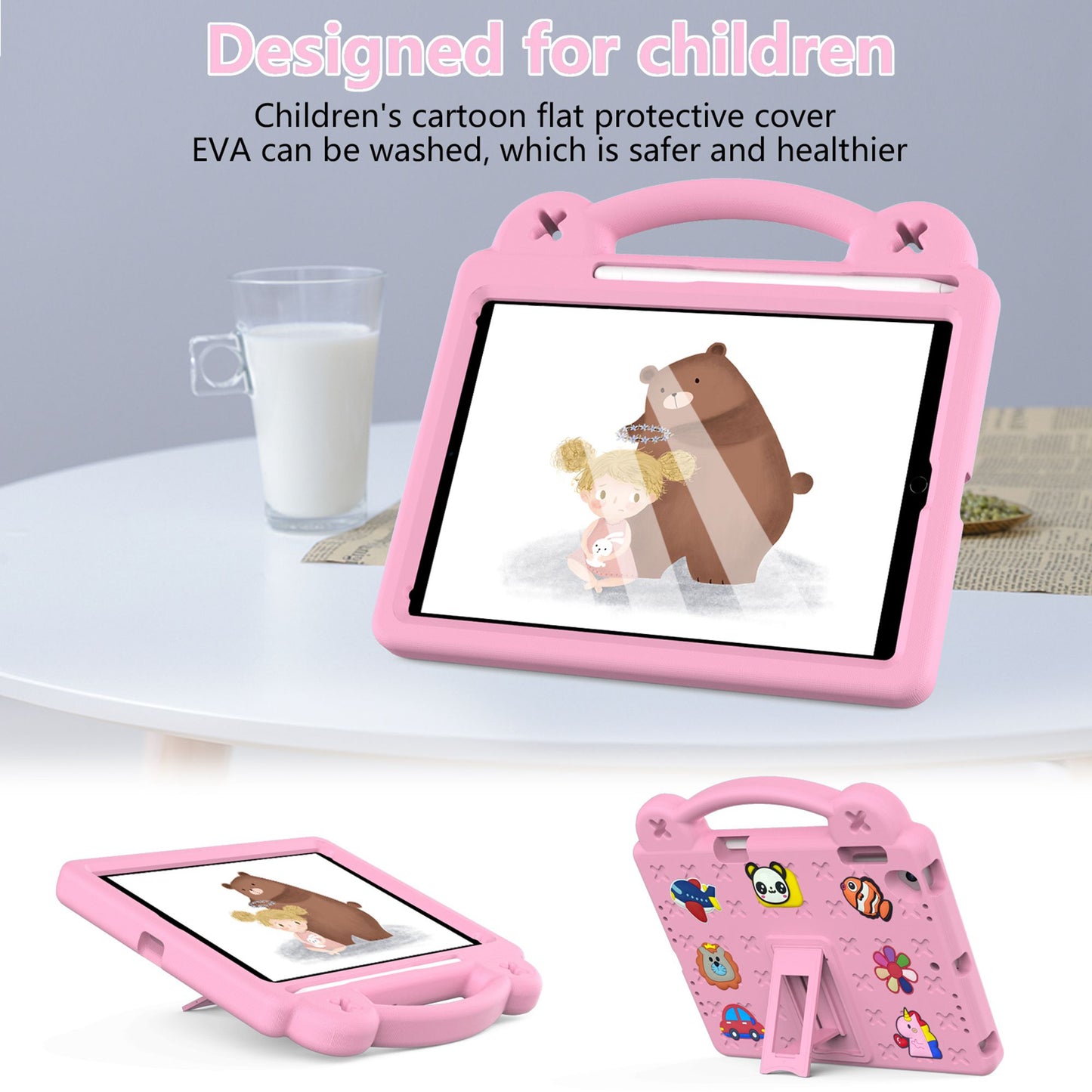 For iPad Air 2 / Air (2013)  /  9.7-inch (2017) / (2018) Anti-Scratch EVA Case Protective Tablet Cover Portable Case with Kickstand