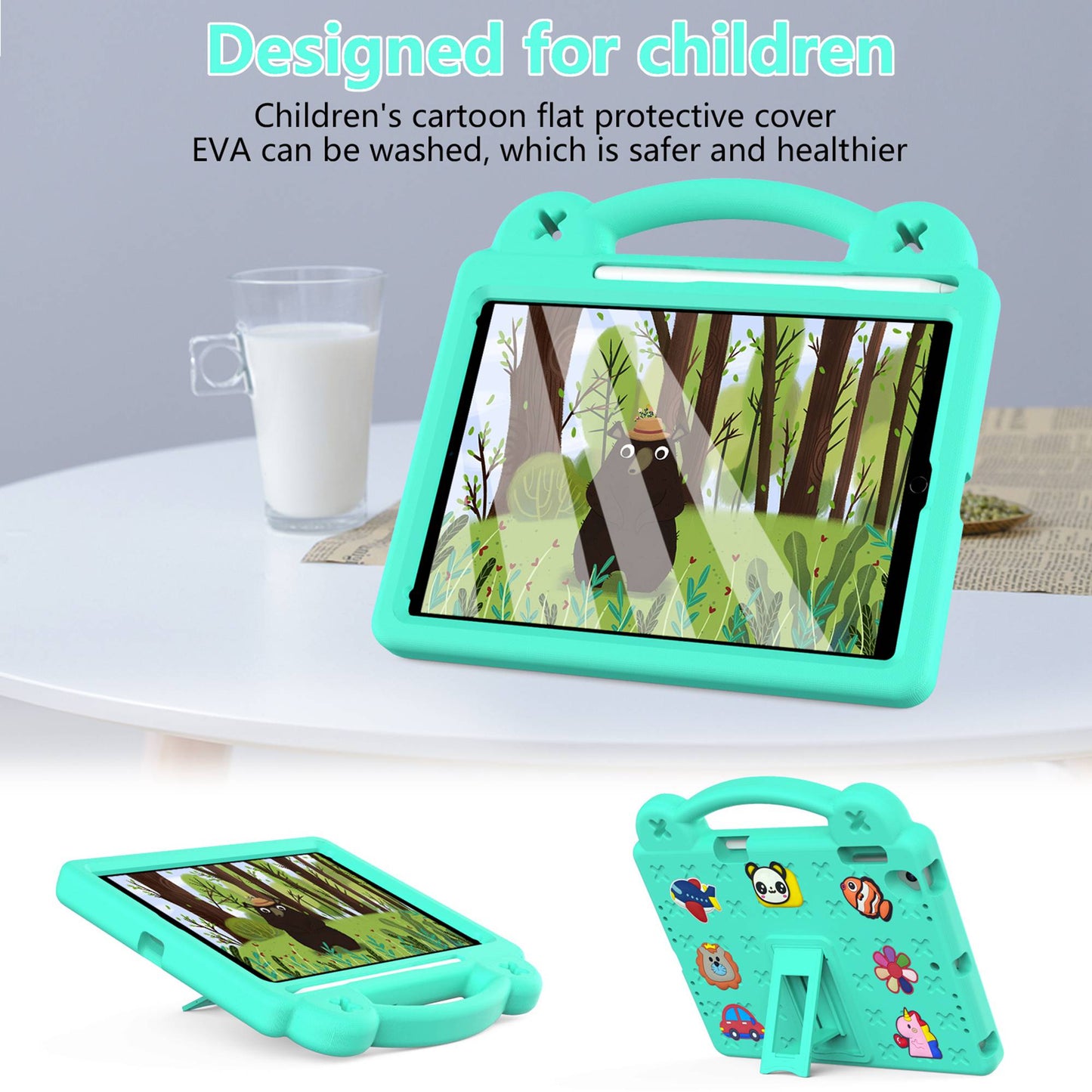 For iPad Air 2 / Air (2013)  /  9.7-inch (2017) / (2018) Anti-Scratch EVA Case Protective Tablet Cover Portable Case with Kickstand