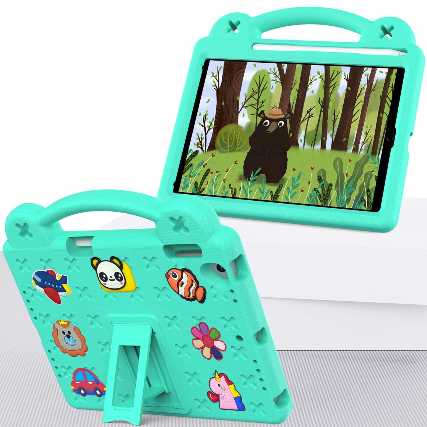 For iPad Air 2 / Air (2013)  /  9.7-inch (2017) / (2018) Anti-Scratch EVA Case Protective Tablet Cover Portable Case with Kickstand