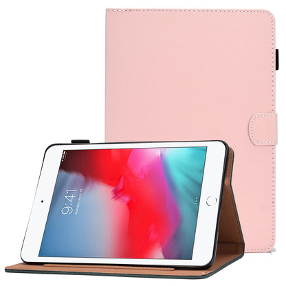 For iPad mini (2019) 7.9 inch / iPad mini 4 / 3 / 2 / 1 Solid Color Tablet Case PU Leather Card Holder Full Protection Cover with Adjustable Stand