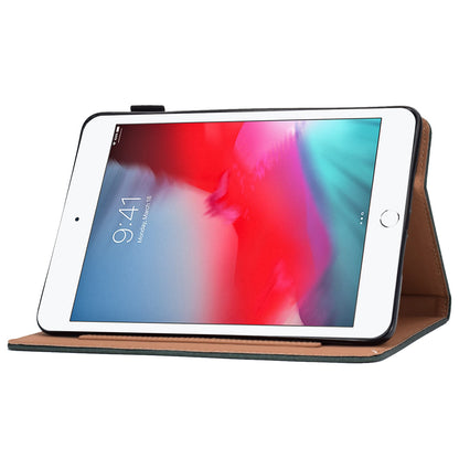 For iPad mini (2019) 7.9 inch / iPad mini 4 / 3 / 2 / 1 Solid Color Tablet Case PU Leather Card Holder Full Protection Cover with Adjustable Stand
