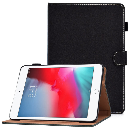 For iPad mini (2019) 7.9 inch / iPad mini 4 / 3 / 2 / 1 Solid Color Tablet Case PU Leather Card Holder Full Protection Cover with Adjustable Stand