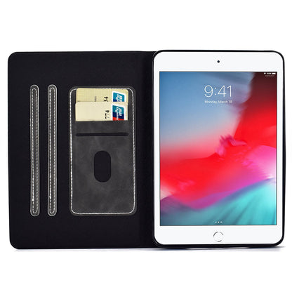 For iPad mini (2019) 7.9 inch / iPad mini 4 / 3 / 2 / 1 Cowhide Texture PU Leather Tablet Stand Case Card Holder Anti-scratch Cover