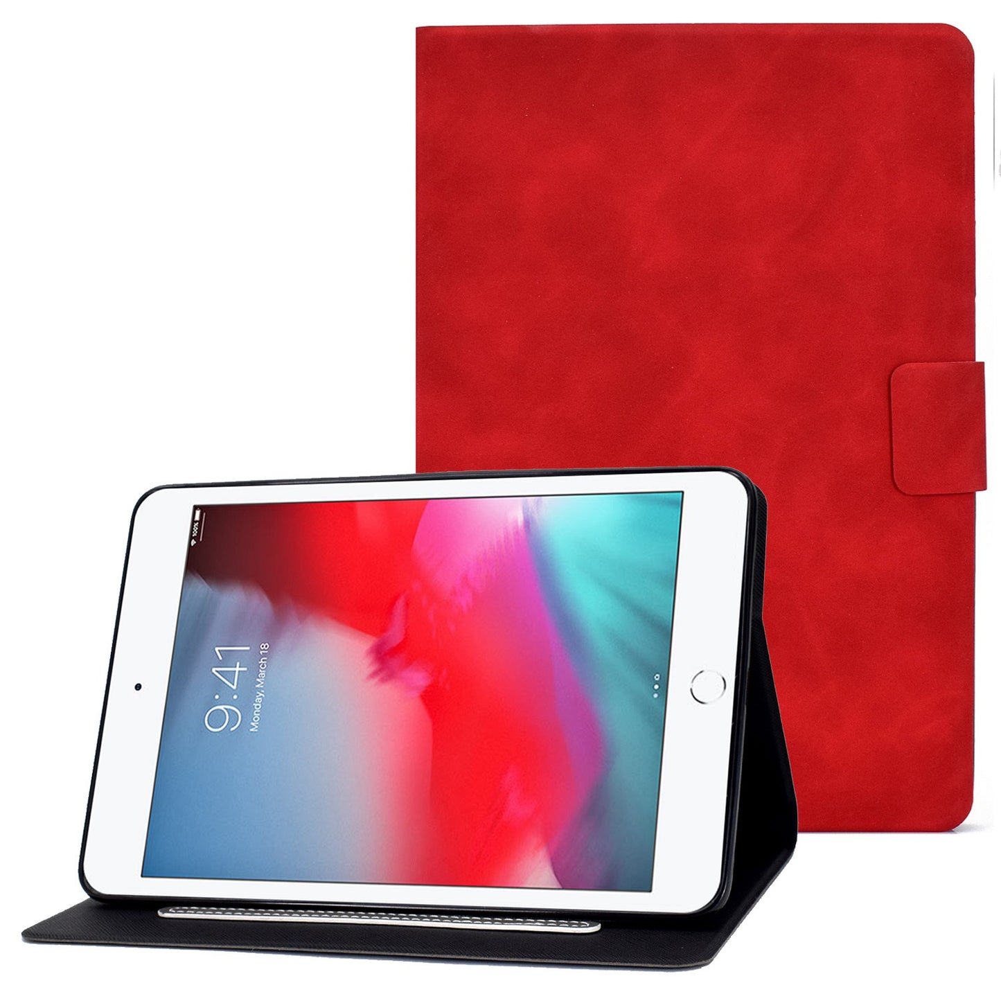 For iPad mini (2019) 7.9 inch / iPad mini 4 / 3 / 2 / 1 Cowhide Texture PU Leather Tablet Stand Case Card Holder Anti-scratch Cover
