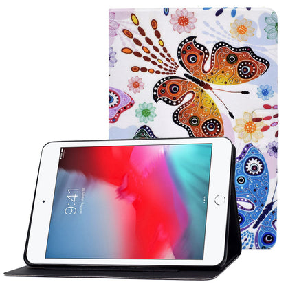 For iPad Mini 1 / 2 / 3 / 4 / mini (2019) 7.9 inch Pattern Printing Magnetic Flip Case PU Leather Folding Folio Stand Cover with Card Slots
