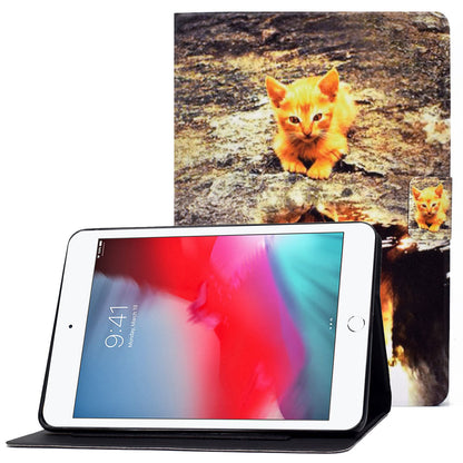 For iPad Mini 1 / 2 / 3 / 4 / mini (2019) 7.9 inch Pattern Printing Magnetic Flip Case PU Leather Folding Folio Stand Cover with Card Slots