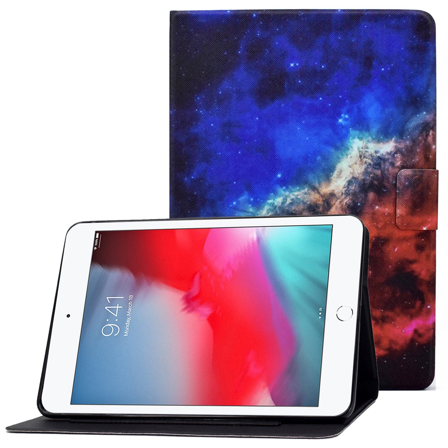 For iPad Mini 1 / 2 / 3 / 4 / mini (2019) 7.9 inch Pattern Printing Magnetic Flip Case PU Leather Folding Folio Stand Cover with Card Slots
