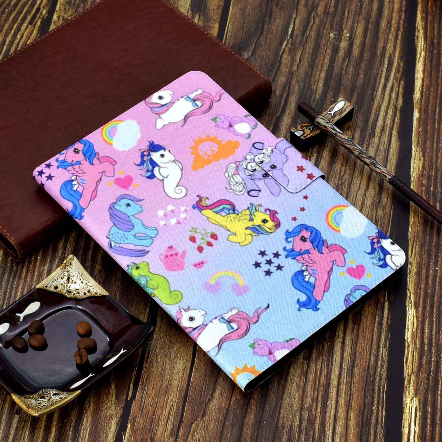 For iPad Mini 1 / 2 / 3 / 4 / mini (2019) 7.9 inch Pattern Printing Magnetic Flip Case PU Leather Folding Folio Stand Cover with Card Slots