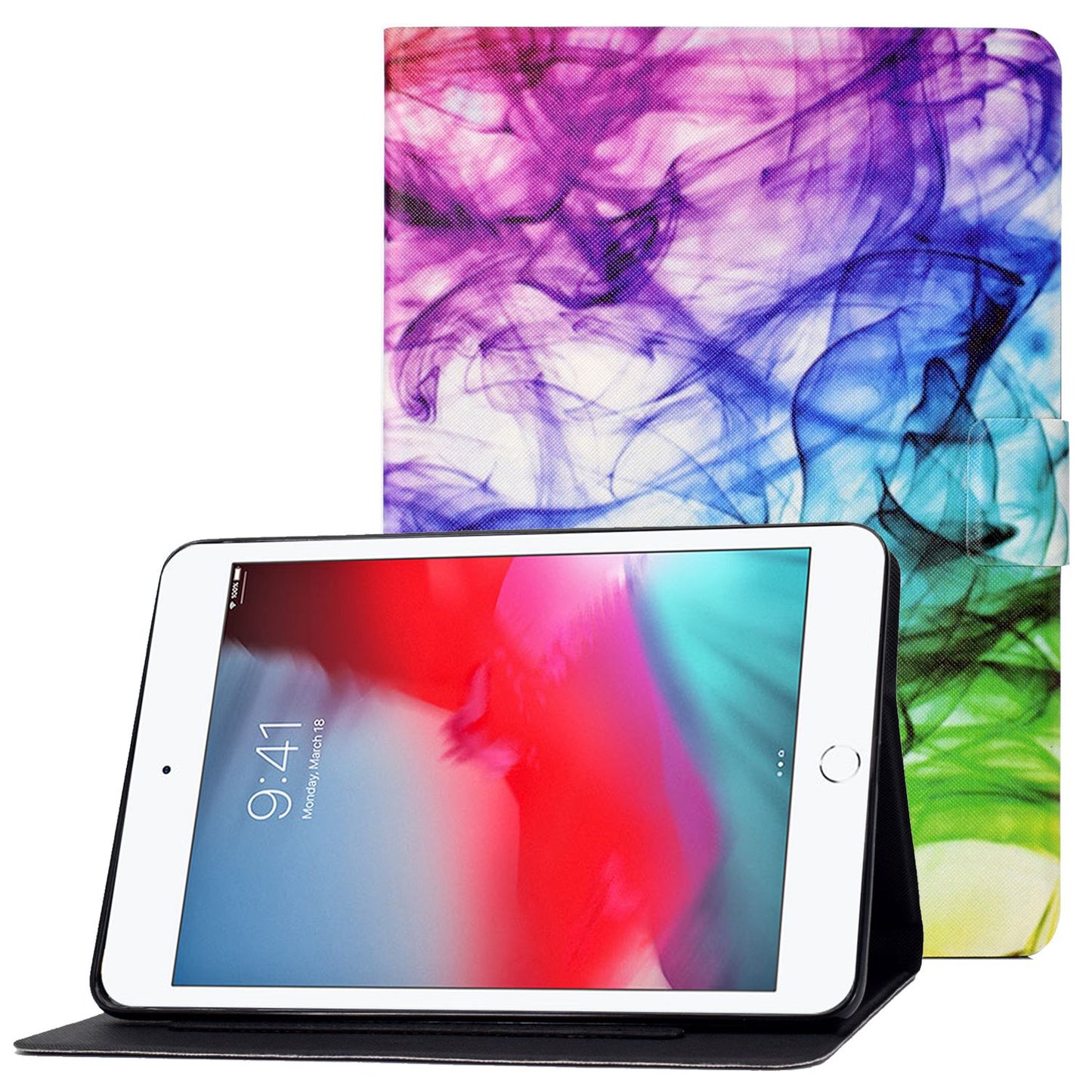 For iPad Mini 1 / 2 / 3 / 4 / mini (2019) 7.9 inch Pattern Printing Magnetic Flip Case PU Leather Folding Folio Stand Cover with Card Slots