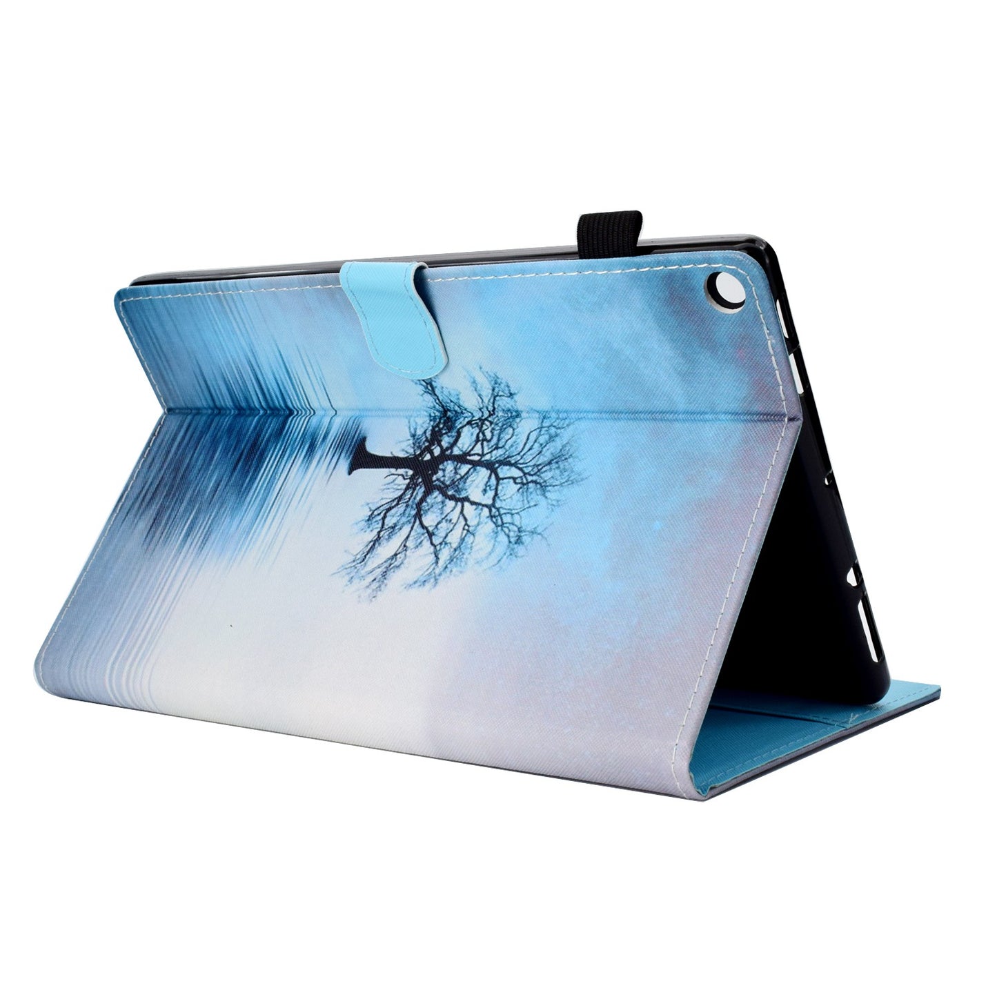 For Amazon Fire HD 10 (2015)  /  (2017)  /  (2019) Shockproof Case Stitched Leather Cover Pattern Printed Magnetic Closure Tablet Case with Stand  /  Card Slots