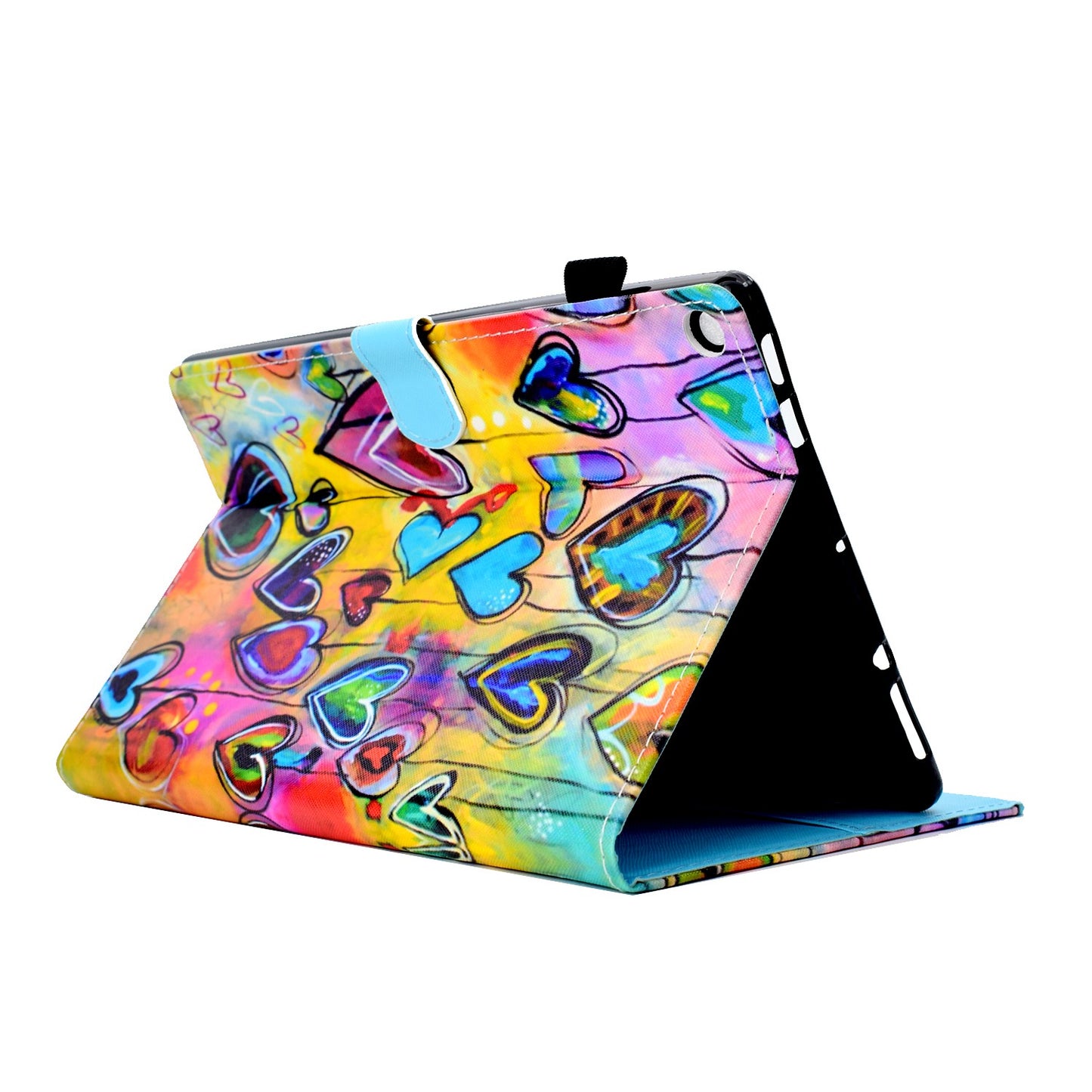 For Amazon Fire HD 10 (2015)  /  (2017)  /  (2019) Shockproof Case Stitched Leather Cover Pattern Printed Magnetic Closure Tablet Case with Stand  /  Card Slots