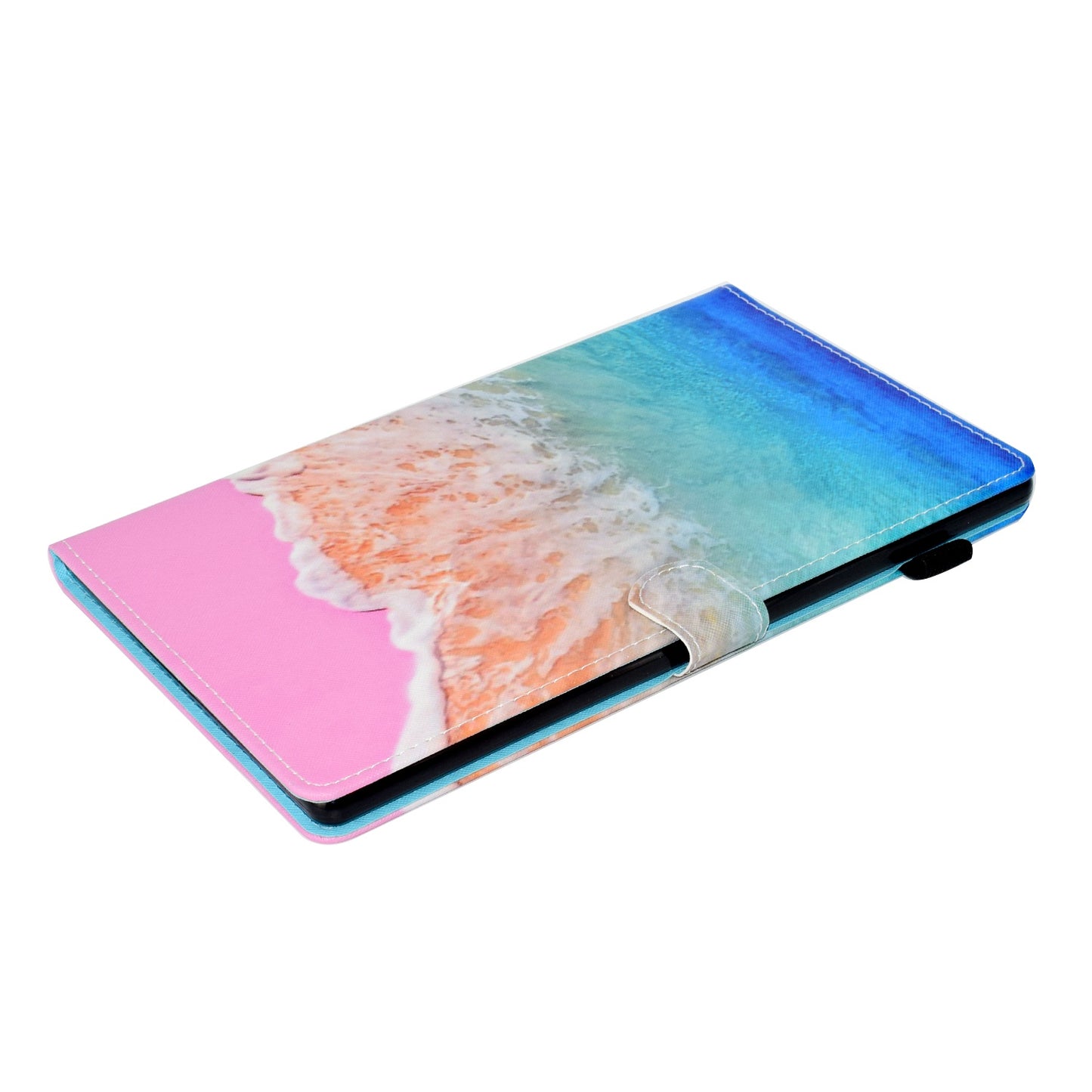 For Amazon Fire HD 10 (2015)  /  (2017)  /  (2019) Shockproof Case Stitched Leather Cover Pattern Printed Magnetic Closure Tablet Case with Stand  /  Card Slots