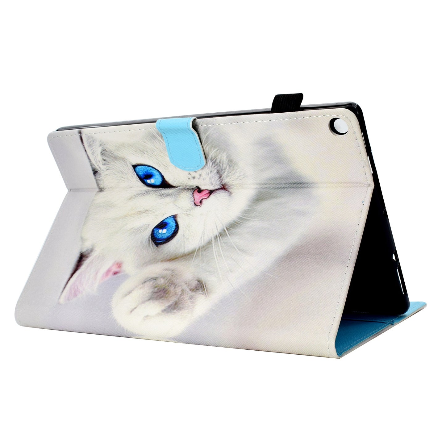 For Amazon Fire HD 10 (2015)  /  (2017)  /  (2019) Shockproof Case Stitched Leather Cover Pattern Printed Magnetic Closure Tablet Case with Stand  /  Card Slots