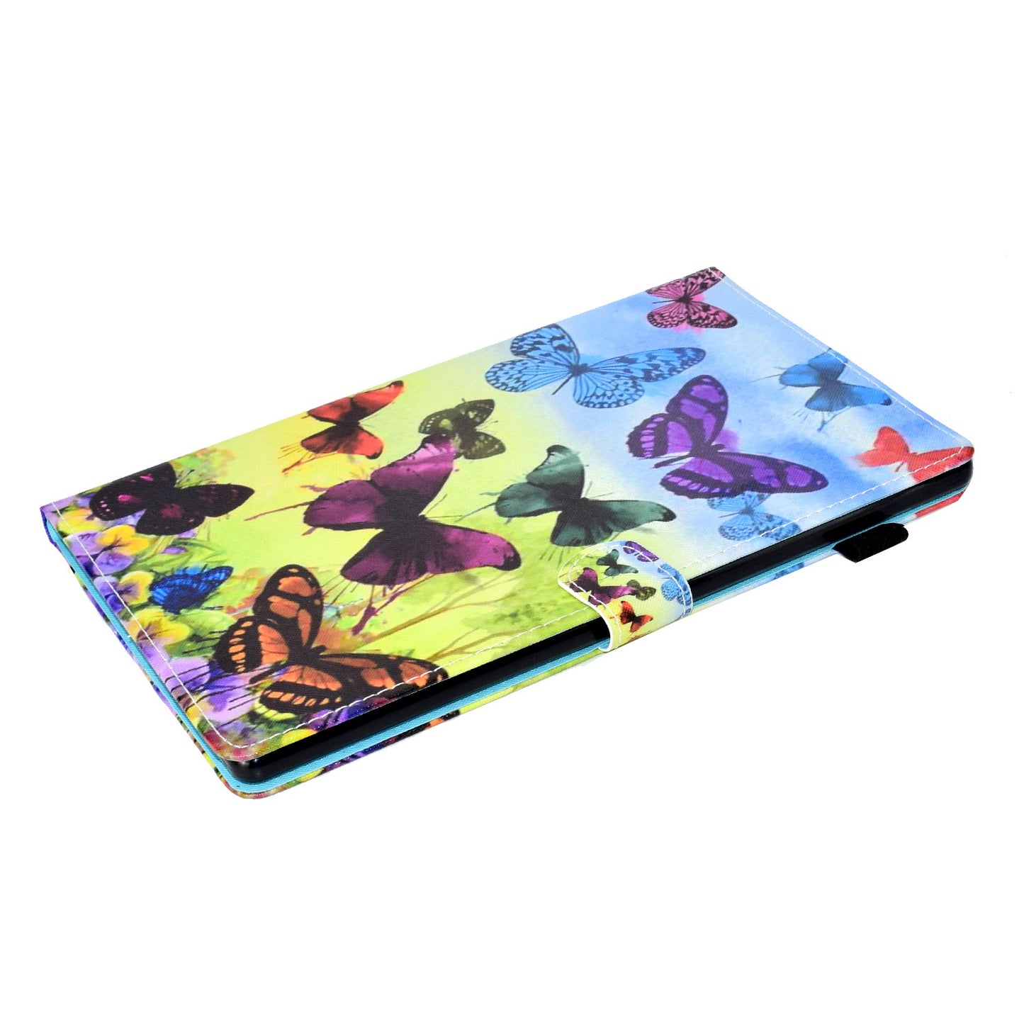 For Amazon Fire HD 10 (2015)  /  (2017)  /  (2019) Shockproof Case Stitched Leather Cover Pattern Printed Magnetic Closure Tablet Case with Stand  /  Card Slots