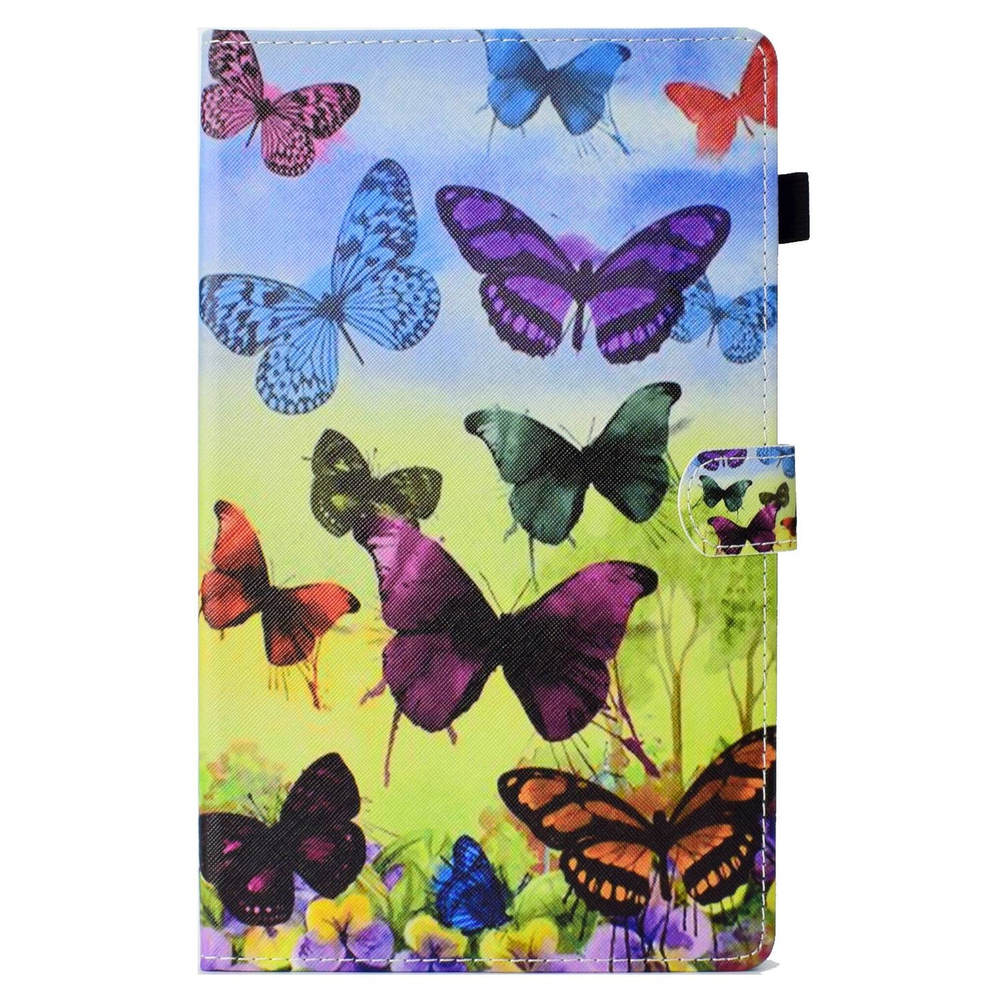 For Amazon Fire HD 10 (2015)  /  (2017)  /  (2019) Shockproof Case Stitched Leather Cover Pattern Printed Magnetic Closure Tablet Case with Stand  /  Card Slots