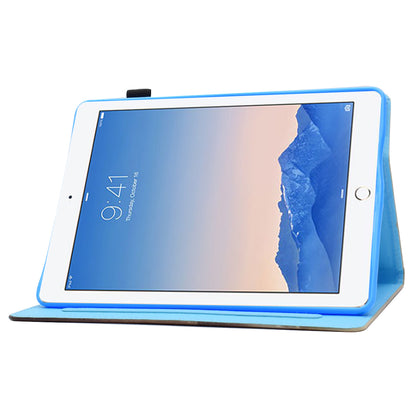 For iPad Air (2013) / Air 2 / iPad 9.7-inch (2017) / (2018) PU Leather Tablet Case Stitching Pattern Printing Stand Cover with Card Holder