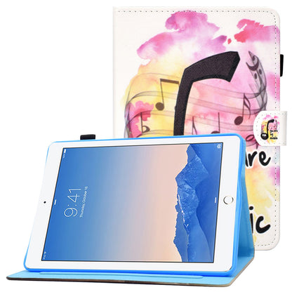 For iPad Air (2013) / Air 2 / iPad 9.7-inch (2017) / (2018) PU Leather Tablet Case Stitching Pattern Printing Stand Cover with Card Holder