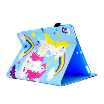 For iPad Air (2013) / Air 2 / iPad 9.7-inch (2017) / (2018) PU Leather Tablet Case Stitching Pattern Printing Stand Cover with Card Holder