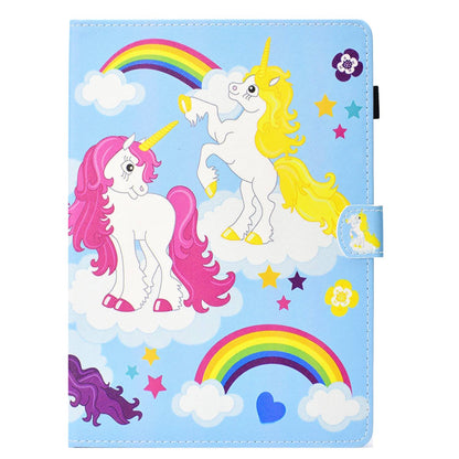 For iPad Air (2013) / Air 2 / iPad 9.7-inch (2017) / (2018) PU Leather Tablet Case Stitching Pattern Printing Stand Cover with Card Holder