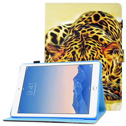 For iPad Air (2013) / Air 2 / iPad 9.7-inch (2017) / (2018) PU Leather Tablet Case Stitching Pattern Printing Stand Cover with Card Holder