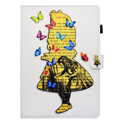 For iPad Air (2013) / Air 2 / iPad 9.7-inch (2017) / (2018) PU Leather Tablet Case Stitching Pattern Printing Stand Cover with Card Holder