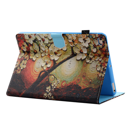 For iPad Air (2013) / Air 2 / iPad 9.7-inch (2017) / (2018) PU Leather Tablet Case Stitching Pattern Printing Stand Cover with Card Holder