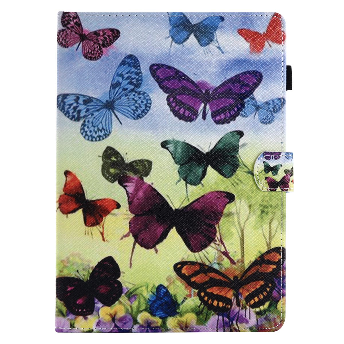 For iPad Air (2013) / Air 2 / iPad 9.7-inch (2017) / (2018) PU Leather Tablet Case Stitching Pattern Printing Stand Cover with Card Holder
