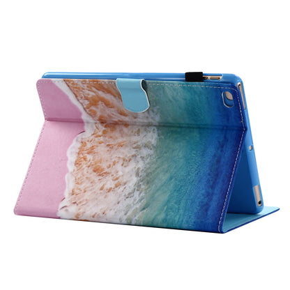 For iPad Air (2013) / Air 2 / iPad 9.7-inch (2017) / (2018) PU Leather Tablet Case Stitching Pattern Printing Stand Cover with Card Holder