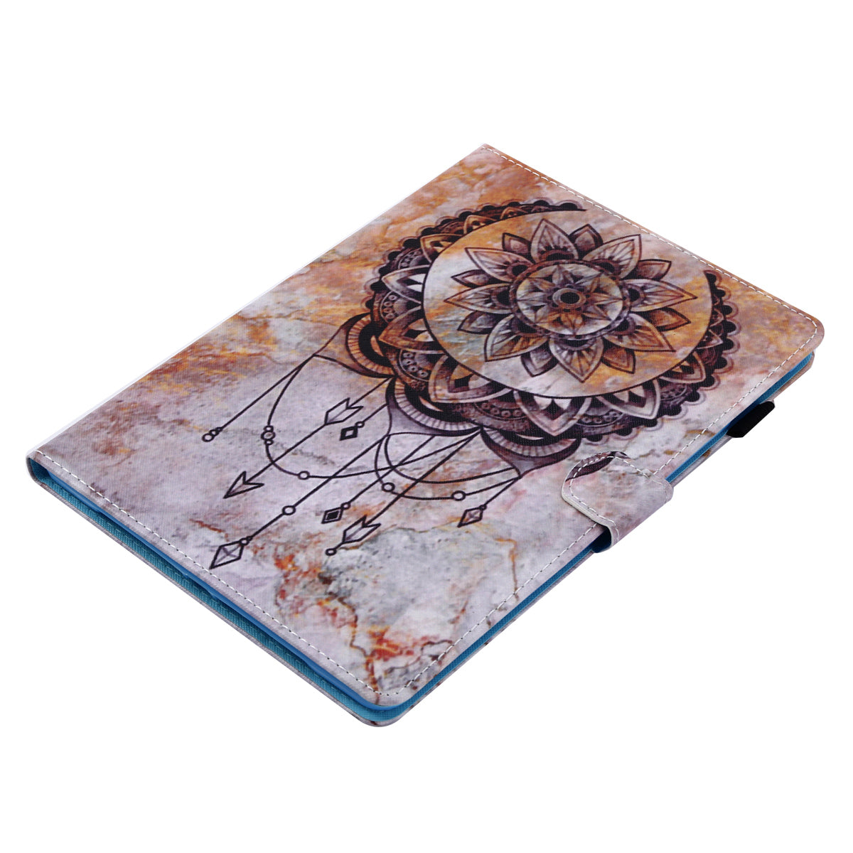 For iPad Air (2013) / Air 2 / iPad 9.7-inch (2017) / (2018) PU Leather Tablet Case Stitching Pattern Printing Stand Cover with Card Holder
