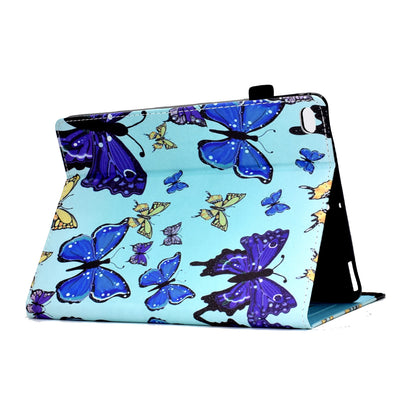 For iPad Air (2013) / Air 2 / iPad 9.7-inch (2017) / (2018) Stitching PU Leather Tablet Cover Pattern Printing Stand Card Holder Case with Elastic Band Closure