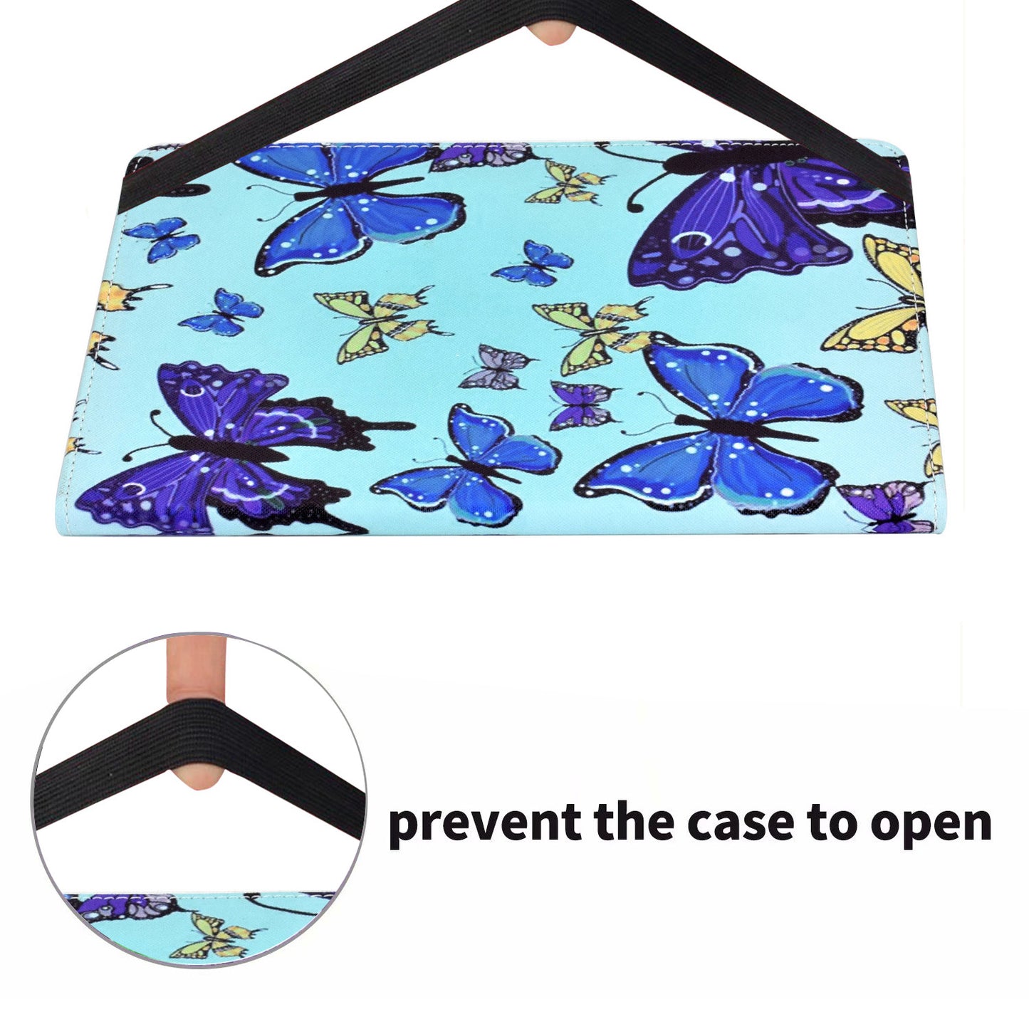 For iPad Air (2013) / Air 2 / iPad 9.7-inch (2017) / (2018) Stitching PU Leather Tablet Cover Pattern Printing Stand Card Holder Case with Elastic Band Closure