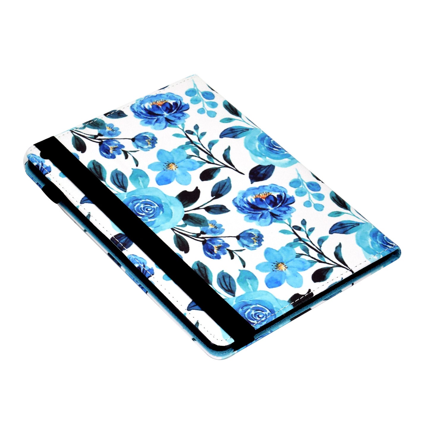 For iPad Air (2013) / Air 2 / iPad 9.7-inch (2017) / (2018) Stitching PU Leather Tablet Cover Pattern Printing Stand Card Holder Case with Elastic Band Closure