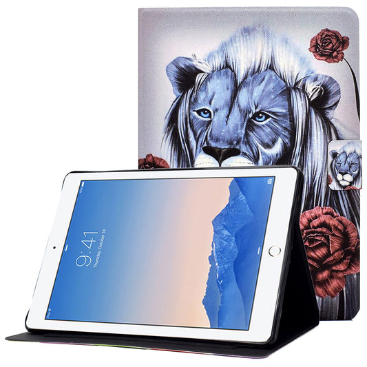 For iPad Air (2013) / Air 2 / iPad 9.7-inch (2017) / (2018) Pattern Printing Tablet Cover PU Leather Stand Card Slots Magnetic Clasp Case