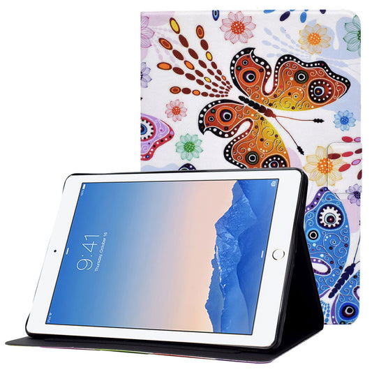 For iPad Air (2013) / Air 2 / iPad 9.7-inch (2017) / (2018) Pattern Printing Tablet Cover PU Leather Stand Card Slots Magnetic Clasp Case