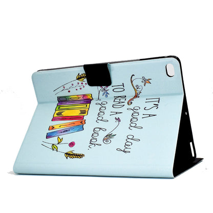 For iPad Air (2013) / Air 2 / iPad 9.7-inch (2017) / (2018) Pattern Printing Tablet Cover PU Leather Stand Card Slots Magnetic Clasp Case