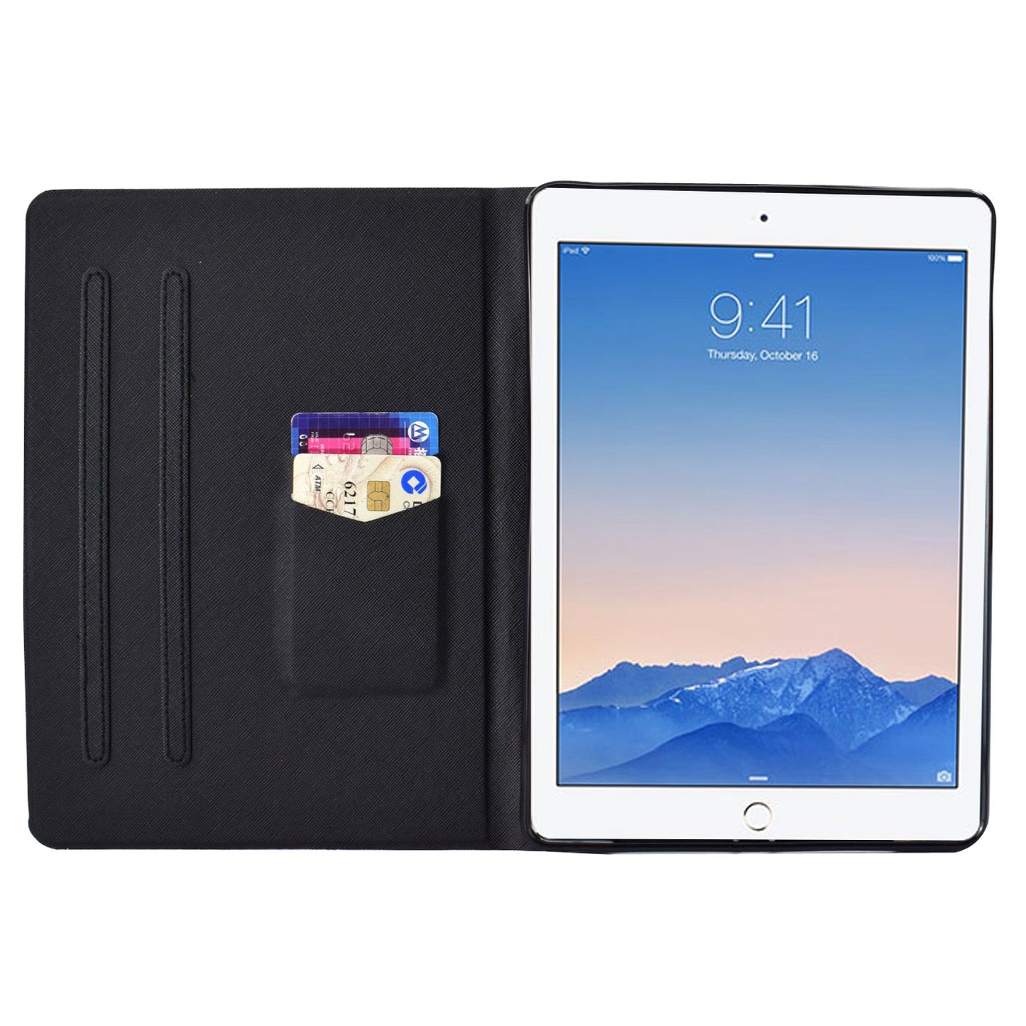 For iPad Air (2013) / Air 2 / iPad 9.7-inch (2017) / (2018) Pattern Printing Tablet Cover PU Leather Stand Card Slots Magnetic Clasp Case