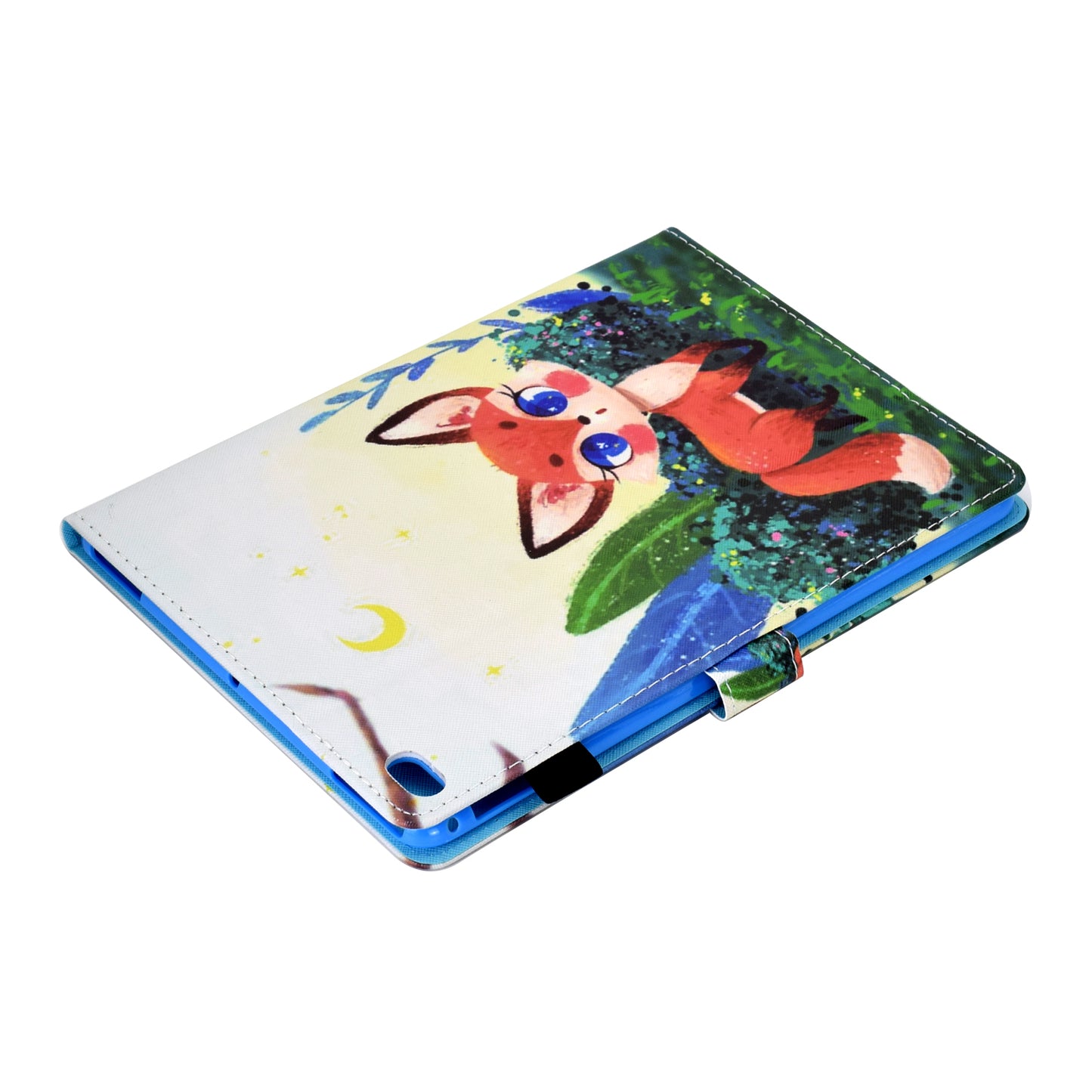 For iPad Air (2013) / Air 2 / iPad 9.7-inch (2017) / (2018) Stitched Leather Case Protective Tablet Cover Pattern Printed Magnetic Closure Shockproof Cover with Stand  /  Card Slots