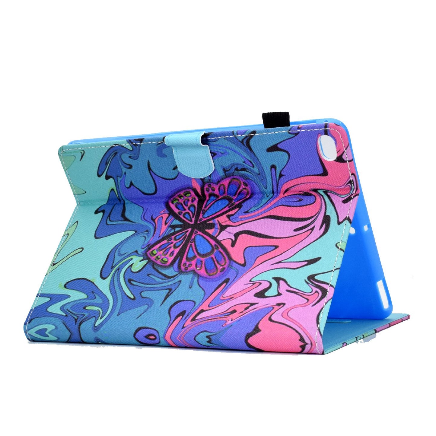 For iPad Air (2013) / Air 2 / iPad 9.7-inch (2017) / (2018) Stitched Leather Case Protective Tablet Cover Pattern Printed Magnetic Closure Shockproof Cover with Stand  /  Card Slots