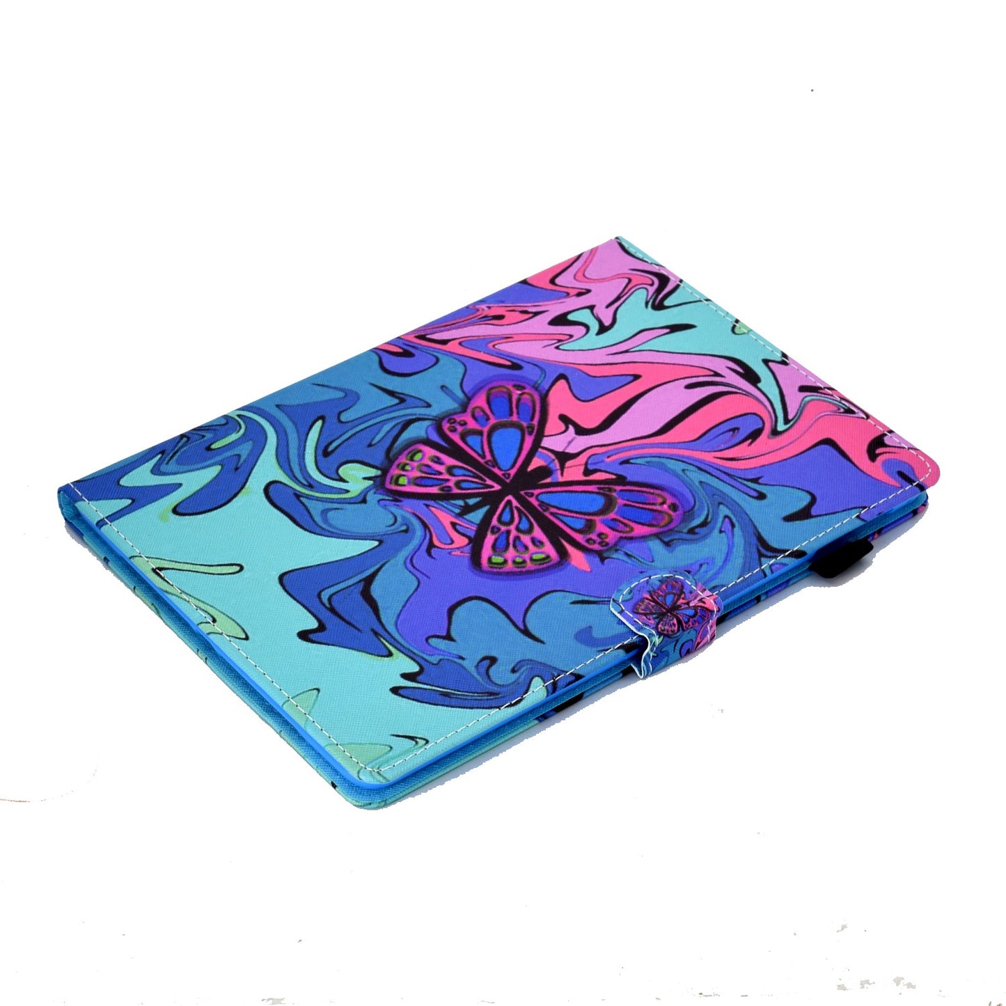 For iPad Air (2013) / Air 2 / iPad 9.7-inch (2017) / (2018) Stitched Leather Case Protective Tablet Cover Pattern Printed Magnetic Closure Shockproof Cover with Stand  /  Card Slots