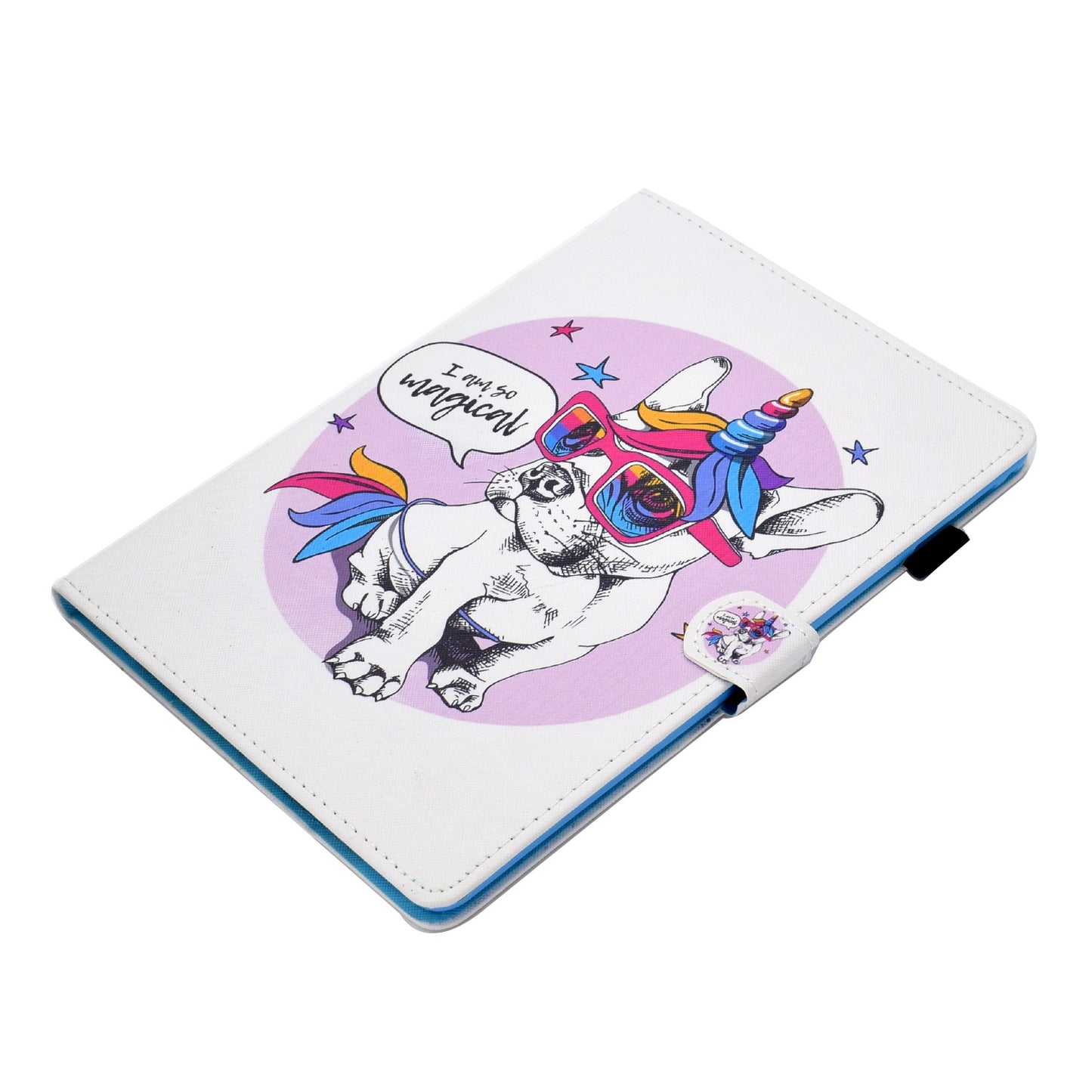 For iPad Air (2013) / Air 2 / iPad 9.7-inch (2017) / (2018) Stitched Leather Case Protective Tablet Cover Pattern Printed Magnetic Closure Shockproof Cover with Stand  /  Card Slots