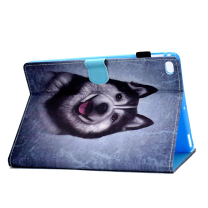 For iPad Air (2013) / Air 2 / iPad 9.7-inch (2017) / (2018) Stitched Leather Case Protective Tablet Cover Pattern Printed Magnetic Closure Shockproof Cover with Stand  /  Card Slots
