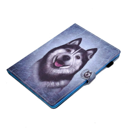 For iPad Air (2013) / Air 2 / iPad 9.7-inch (2017) / (2018) Stitched Leather Case Protective Tablet Cover Pattern Printed Magnetic Closure Shockproof Cover with Stand  /  Card Slots