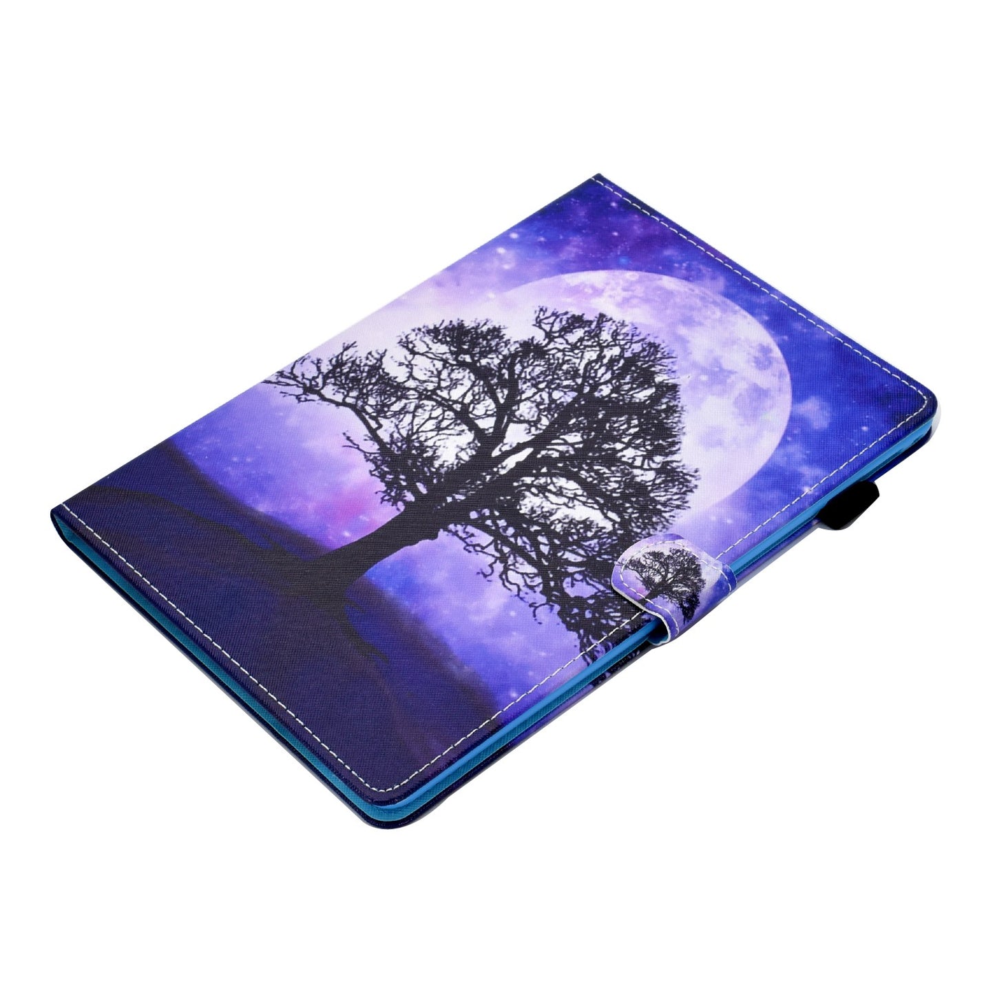 For iPad Air (2013) / Air 2 / iPad 9.7-inch (2017) / (2018) Stitched Leather Case Protective Tablet Cover Pattern Printed Magnetic Closure Shockproof Cover with Stand  /  Card Slots