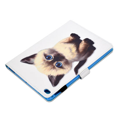For iPad Air (2013) / Air 2 / iPad 9.7-inch (2017) / (2018) Stitched Leather Case Protective Tablet Cover Pattern Printed Magnetic Closure Shockproof Cover with Stand  /  Card Slots