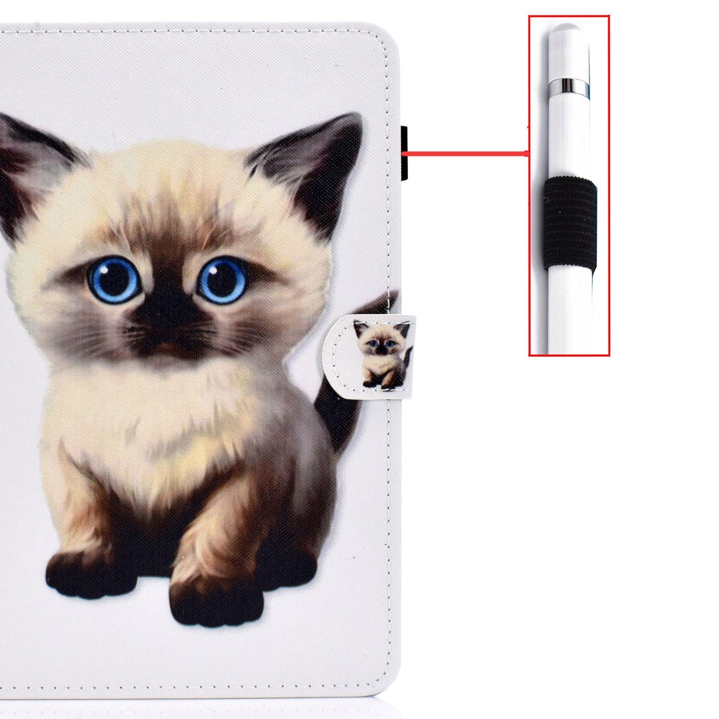 Anti-scratch Tablet Case for Amazon Kindle Paperwhite 5 (2021), Adjustable Stand Stitching Pattern Printing PU Leather Card Holder Protective Tablet Cover