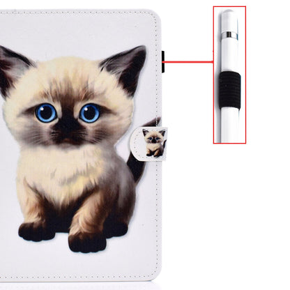 Anti-scratch Tablet Case for Amazon Kindle Paperwhite 5 (2021), Adjustable Stand Stitching Pattern Printing PU Leather Card Holder Protective Tablet Cover