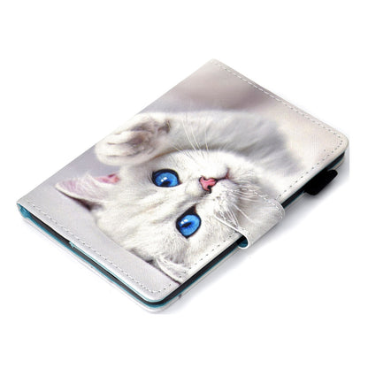 Anti-scratch Tablet Case for Amazon Kindle Paperwhite 5 (2021), Adjustable Stand Stitching Pattern Printing PU Leather Card Holder Protective Tablet Cover